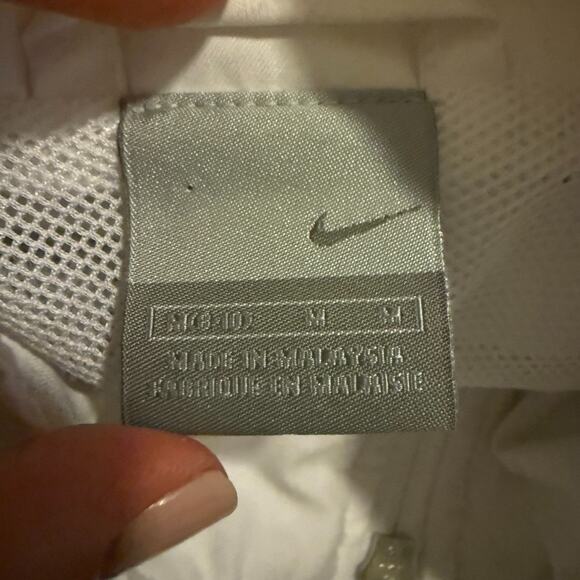 NIKE Womens Size M White & Gray Mesh Lined Windbreaker Full Zip Jacket - Picture 5 of 8